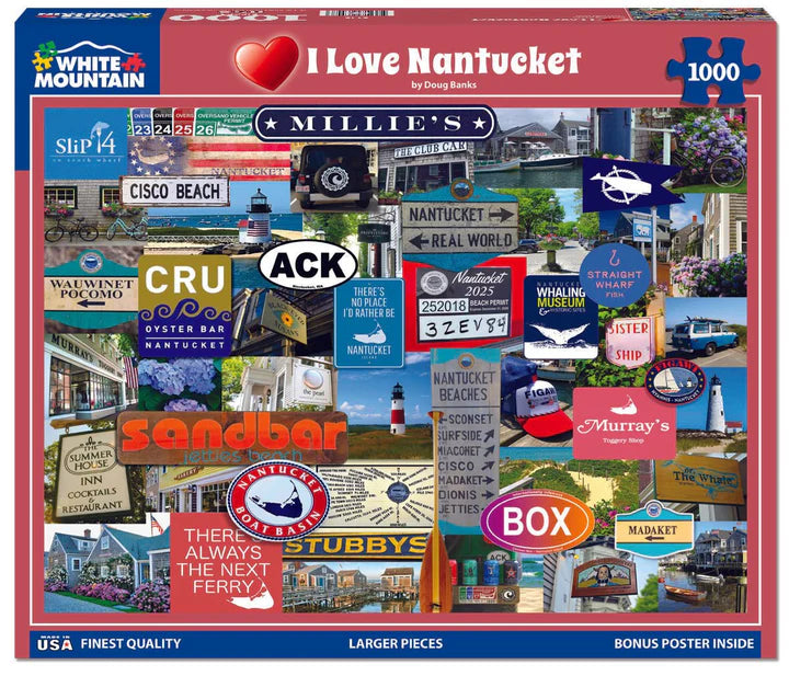 I Love Nantucket - 1000 Piece Jigsaw Puzzle