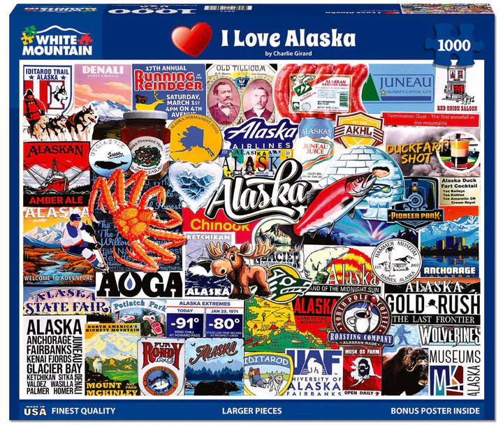 I Love Alaska - 1000 Piece Jigsaw Puzzle