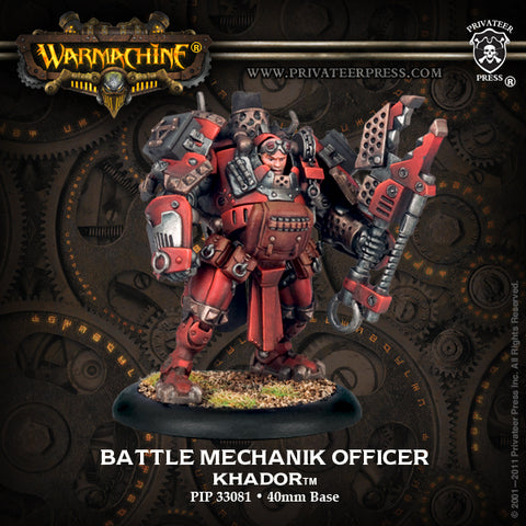 Warmachine Khador Battle Mechanik Officer (OOP, Metal)