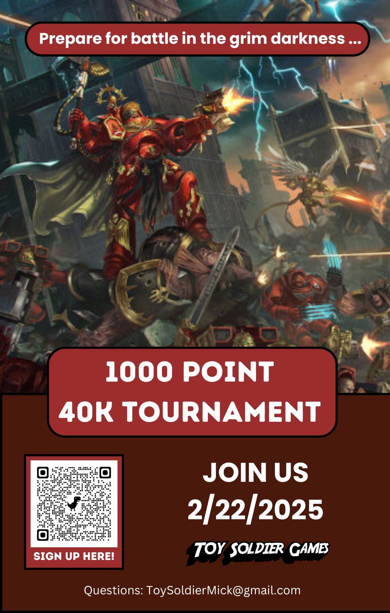 Toy Soldier 1000 pt 40K Tournament 2/22/2025