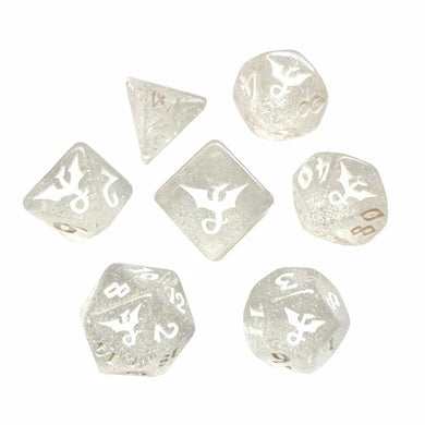 Glitter Dragon Silverclaw RPG Dice Set (BOW)