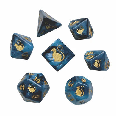 Kitty Clacks Bast RPG Dice Set (BOW)