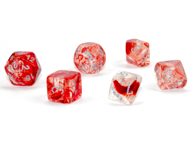 Nebula RPG Dice Set: Red/Silver