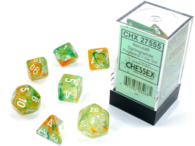 Nebula RPG Dice Set: Spring/White